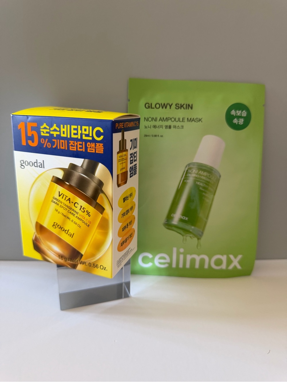 Goodal Vita-C 15% Brightening Ampoule Serum & Celimax Noni Ampoule Mask